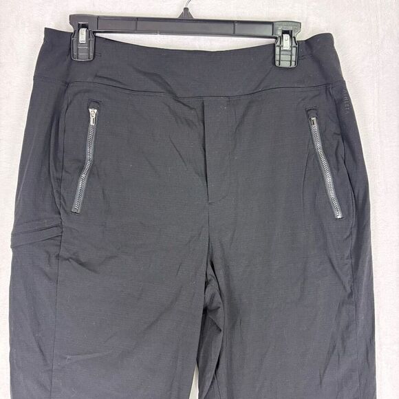 Athleta Black Jogger Nylon Zipper Pocket Jogger Pants Size 10 - Picture 2 of 13